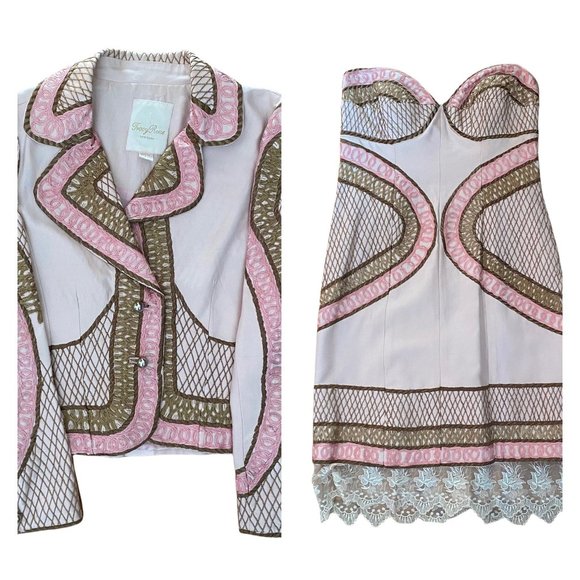 Tracy Reese Dresses & Skirts - Vintage Tracy Reese Silk Embroidered Dress Suit Set 6/8